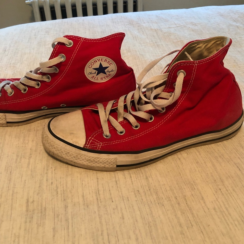 Red Converse Chuck Taylors Size 9
